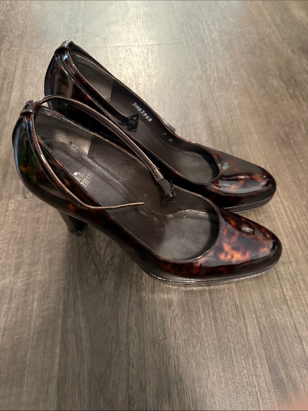 Stuart Weitzman Tortoiseshell Patent Pumps in Brown and Black